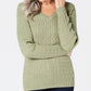 Karen Scott Women's Cotton V Neck Sweater Green Size Medium
