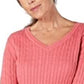 Karen Scott Women's Cotton V Neck Sweater Pink Size XX-Large