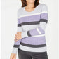 Karen Scott Women's Cotton Striped Sweater Purple Size XX Large
