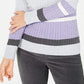 Karen Scott Women's Cotton Striped Cable Knit Sweater Purple Size Petite Small