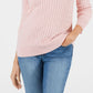 Karen Scott Women's Cotton Cable Knit Sweater Pink Size Petite Medium