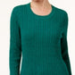 Karen Scott Women's Cotton Marled-Knit Sweater Dark Green Size Large