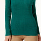 Karen Scott Women's Cotton Marled-Knit Sweater Dark Green Size Large