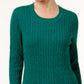 Karen Scott Women's Cotton Marled-Knit Sweater Dark Green Size Medium