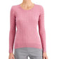 Karen Scott Women's Cable-Knit Sweater Pink Size X-Large