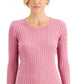 Karen Scott Women's Cable-Knit Sweater Pink Size X-Large
