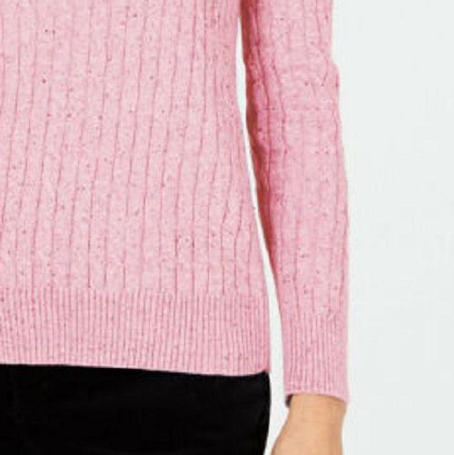 Karen Scott Women's Cable-Knit Sweater Pink Size X-Small