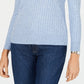 Karen Scott Women's Cable Knit Scoop Neck Sweater Blue Size Petite Small