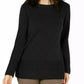 Karen Scott Women's Cotton Boat Neck Sweater Black Size Large