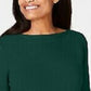 Karen Scott Women's Cotton Boat-Neck Sweater Green Size Large