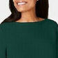 Karen Scott Women's Cotton Boat-Neck Sweater Green Size X-Small