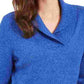 Karen Scott Women's Ribbed Long Sleeve Shawl Collar Sweater Blue Size X-Small
