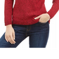 Karen Scott Women's Hardware Trim Cotton Henley Sweater Red Size Petite Medium