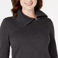 Karen Scott Women's Cotton Zip-Neck Sweater Black Size Medium
