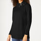 Karen Scott Women's Cotton Zip Neck Sweater Black Size Small