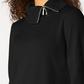 Karen Scott Women's Cotton Zip Neck Sweater Black Size Small