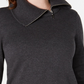 Karen Scott Women's Cotton Zip Neck Sweater Charcoal Size Medium