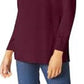 Karen Scott Women's Cotton Zip Neck Sweater Purple Size Small