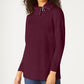 Karen Scott Women's Cotton Zip-Neck Sweater Merlot Red Size Small
