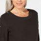 Karen Scott Women's 3/4-Sleeve Sweater Dark Beige Size Small