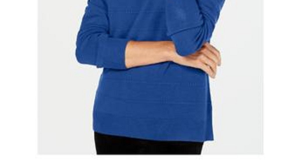 Karen Scott Women's Cotton Marled Sweater Blue Size Small