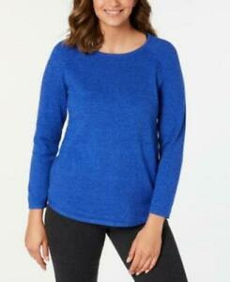 Karen Scott Women's Cotton Marled Sweater Blue Size X-Small