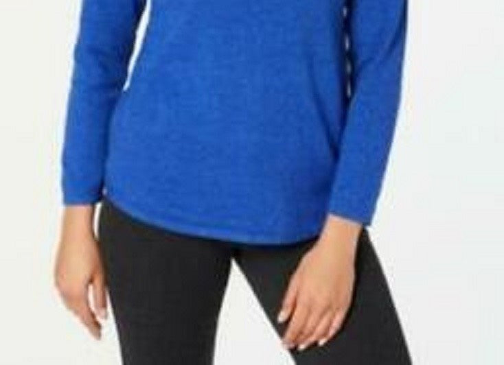 Karen Scott Women's Cotton Marled Sweater Blue Size X-Small