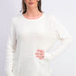 Karen Scott Women's Patchwork-Stitch Pullover Sweater White Size Medium