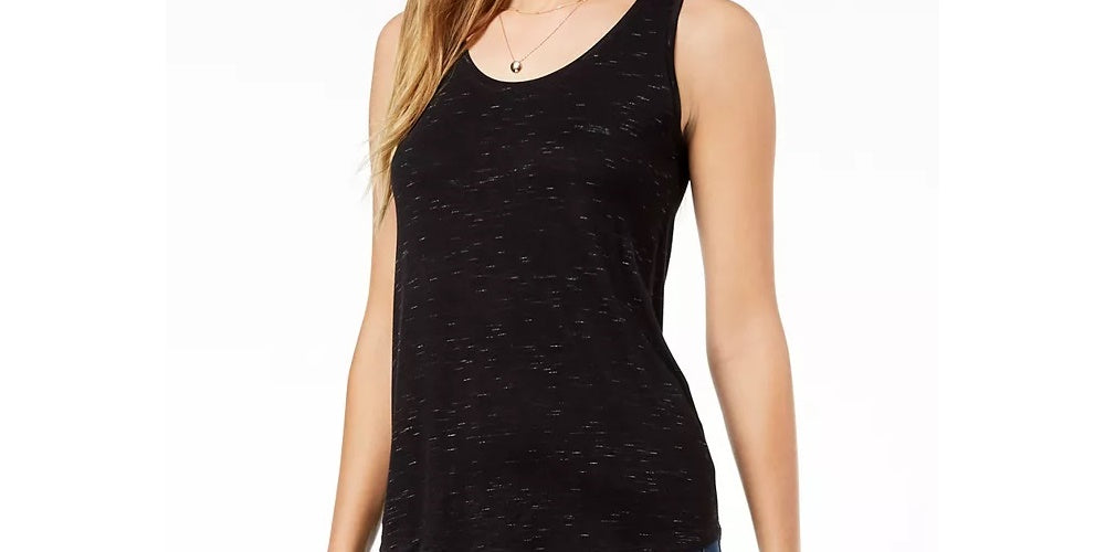 Maison Jules Women's Scoop Neck Tank Black Size X-Small
