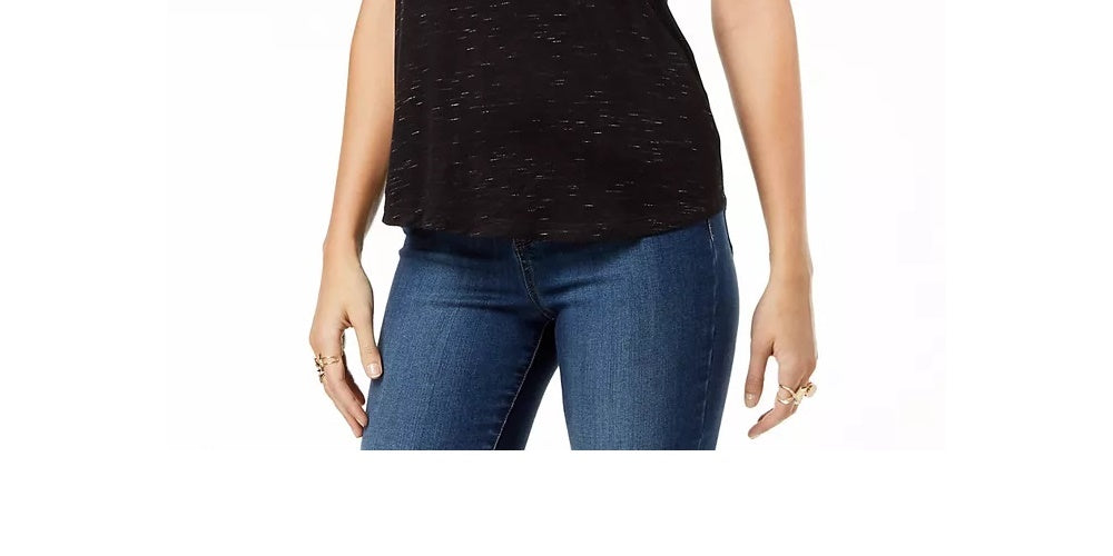 Maison Jules Women's Scoop Neck Tank Black Size X-Small