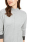 Karen Scott Women's Erin Cotton Colorblocked Mock Neck Sweater Charcoal Size X-Large