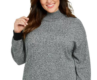 Karen Scott Women's Plus Size Mock Neck Cotton Sweater Charcoal Size 2X