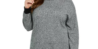 Karen Scott Women's Mock Neck Cotton Sweater Charcoal Size 4X