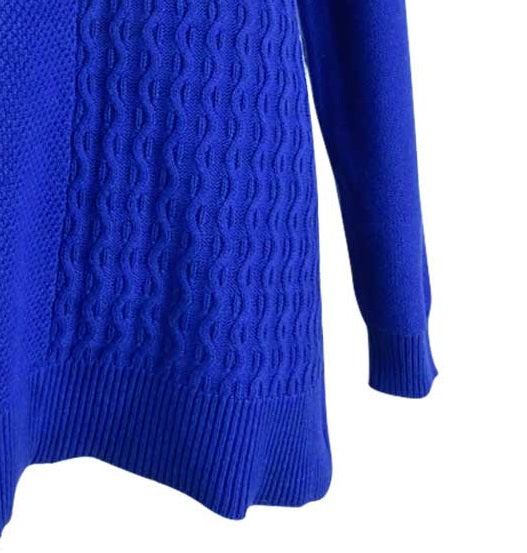 Karen Scott Women's Cotton Mixed-Stitch Sweater Blue Size X-Small