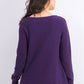 Karen Scott Women's Cotton Mixed-Stitch Sweater Purple Size Small