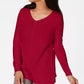 Karen Scott Women's Cotton Mixed-Stitch Sweater Bright Red Size Extra Large