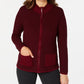 Karen Scott Women's Textured Zip-Front Cardigan Black Size X-Small