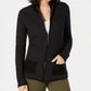 Karen Scott Women's Textured Zip Front Cardigan Black Size XX-Large