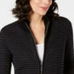 Karen Scott Women's Textured Zip Front Cardigan Black Size XX-Large