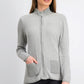 Karen Scott Women's Textured Zip-Front Cardigan Gray Size XX-Large