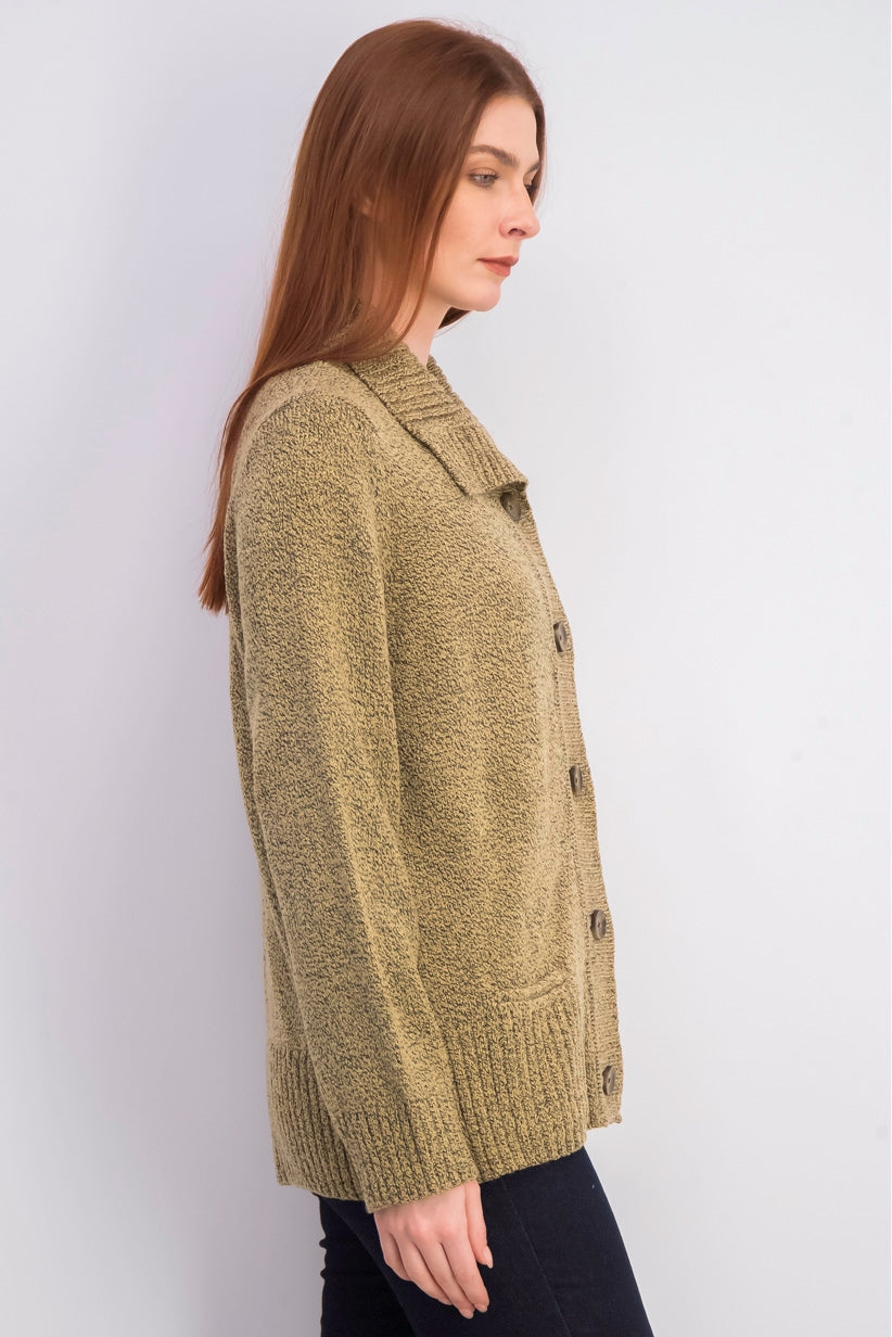 Karen Scott Women's Button-Front Shawl-Collar Cardigan Brown Size X-Large