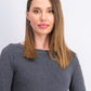 Karen Scott Women's Solid Curved-Hem Tunic Charcoal Size Large