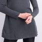 Karen Scott Women's Solid Curved-Hem Tunic Charcoal Size Large