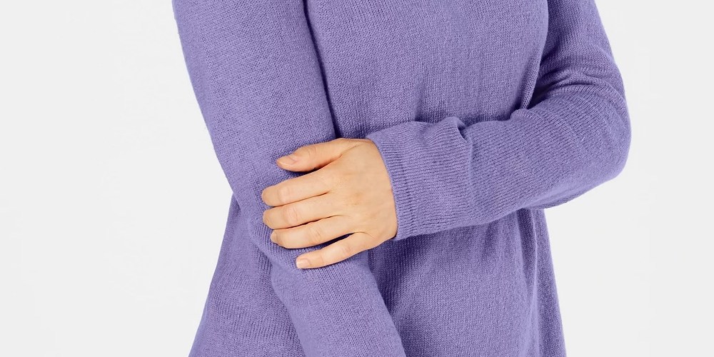 Karen Scott Women's Solid Curved Hem Tunic Purple Size X-Small