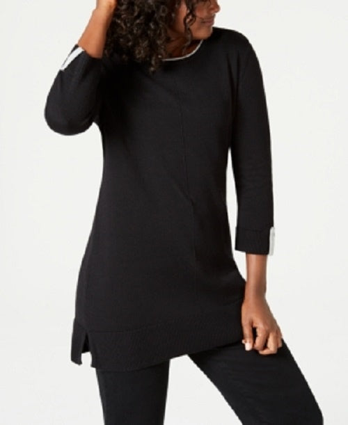 Karen Scott Women's Cotton Sweater Black Size XX-Large