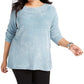 Karen Scott Women's Boat Neck Chenille Sweater Blue Size 1X