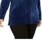 Karen Scott Women's V Neck Chenille Sweater Blue Size 3X