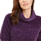 Karen Scott Women's Chenille Mock Neck Sweater Purple Size X-Small