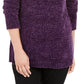 Karen Scott Women's Chenille Mock Neck Sweater Purple Size X-Small