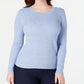 Karen Scott Women's Cotton Baby Cable-Knit Sweater Blue Size XX-Large